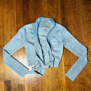 Athleta Cropped Tie Cardigan Baby Blue Womens size XXS